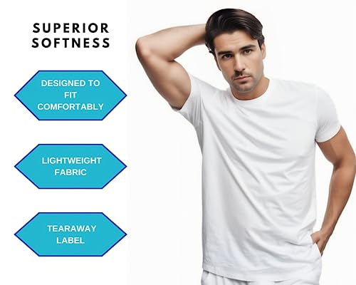 Men's Cotton Undershirt Crewneck Tee Lightweight T-Shirt, Multipack Of 1I2I6I10 Setof-6-L Multicolor #TOP2