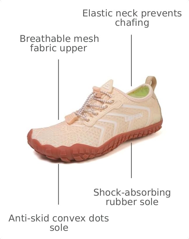 Image of UBFEN Water Shoes for Men Women Quick Dry Swim Aqua Socks | Lightweight Barefoot-style Fit, Rubber Sole, Hiking, Fishing, Kayaking, Beach, Pool, Boating, Diving And Water-to-land Wear