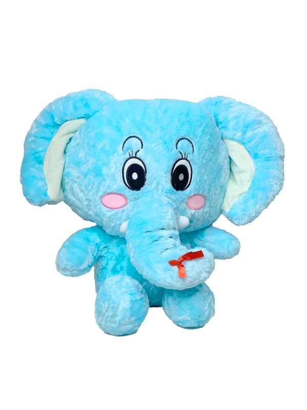 Image of MABLE Elephant Soft Toy for Kids Big Ear Plush Stuffed Animal Toy | Cute & Huggable, Gifting Toy for Baby Boys & Girls | Blue