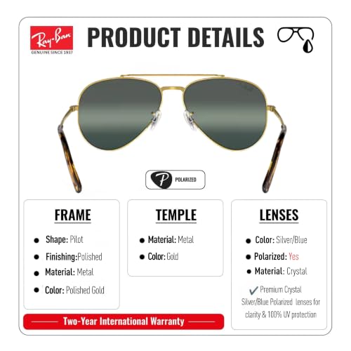 Image of Ray-Ban RB3625 NEW AVIATOR Sunglasses with Official Eyewear Kit