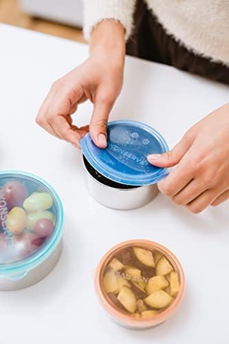 U Konserve Stainless Steel Nesting Trio Food Containers with Silicone Lids, Leak Proof & Dishwasher Safe (Set of 3: 5/9/16 oz) - Image 6