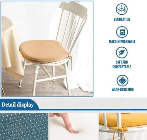Set of 2/4 Chair Cushions with Ties, Comfortable Armchair & Garden Seat Pads, 45x45cm, Soft and Durable Cushion Covers for Home & Outdoor Use