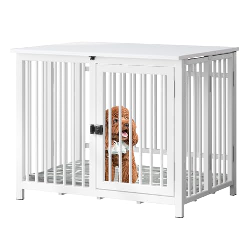 UMXES Caixa dobrável para cães com pelúcia e almofada espessa para animais de estimação | Moldura de