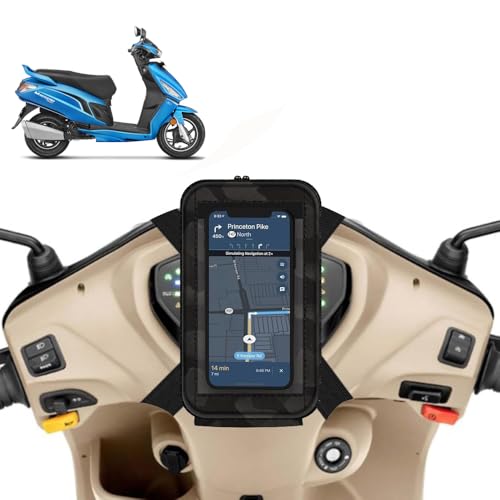 Image of Universal Mobile Holder /Stand /Mount Pouch for Scooters Scooty for Maestro (Black