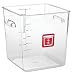 Rubbermaid Commercial Products 1980250 Square Plastic Food Storage Container, Red Label, 8 Quart, Clear