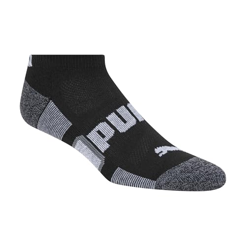 PUMA Kids' Big Boys' 6 Pairs Low Cut Socks, Black Combo, 9-113
