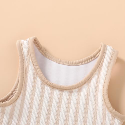 Image of HAPPYMA Baby Swimsuit Toddler Girl Bathing Suit Summer Stripe Bikini Set Beach Two Piece Swim Wear