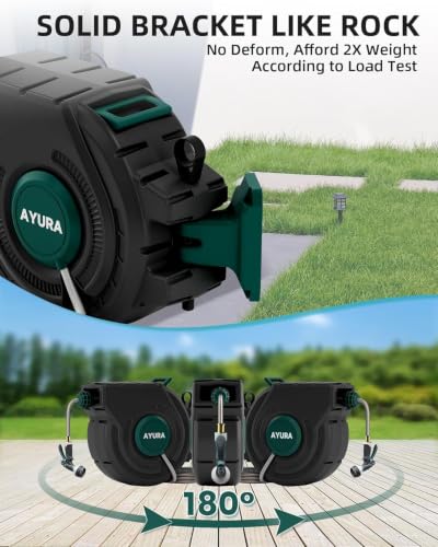 1/2" x 100' AYURA Retractable Garden Hose Reel - image 9