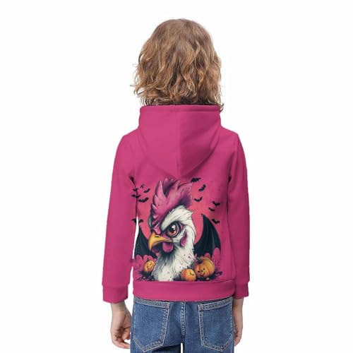 Pulls pour enfants avec poches Halloween Rooster imprimés en 3D unisexes - 4