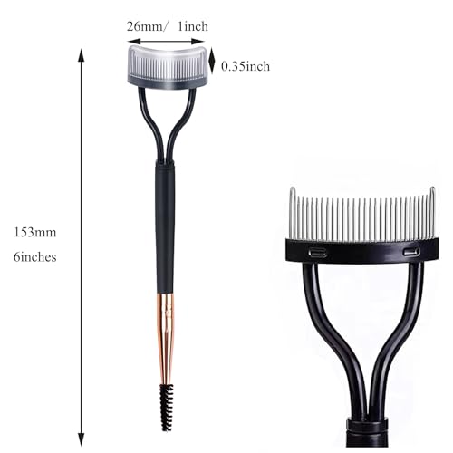 2-Pack Eyelash Separator Comb with adjustable brush, Dual Head Lash Separator Tool with Cover for Excess Mascara Removal