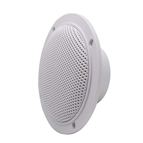 Herdio 4 Inches Waterproof Marine Ceiling Speakers With 160 Watts Power, Handling For Kitchen Bathroom Boat Car Rv Camper Motorcycle Cloth Surround And Low Profile Design - 1 Pair (White) #TOP5