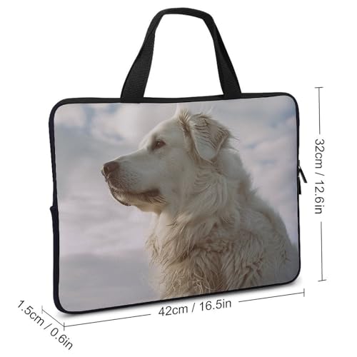 Housse 17 pouces antichoc chien blanc protégeant le PC des rayures