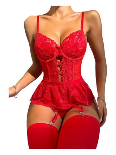 New Dreams Fantezi Jartiyer 8412 (Kırmızı, S)