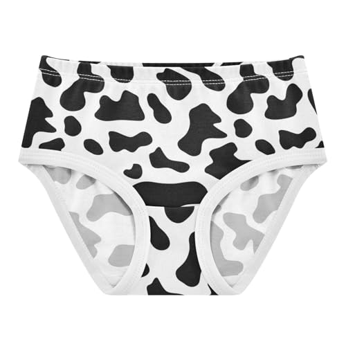 White Black Cow Print Toddler Underwear Custom 2t Cotton Panties for Girl Cartoon Briefs Underpants