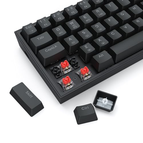 Image of Redragon S144 Gaming Keyboard & Mouse Combo, 60% K617 Tri-Mode Wireless RGB Mechanical Keyboard and 7200 DPI Wireless Gaming Mouse Bundle, Convenient Shared Dongle