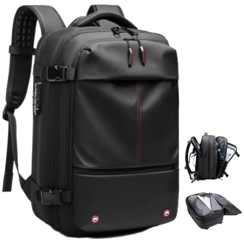 Ezyvac Backpack, Vacuum Seal Backpack with Pump, Large Capacity Travel Vacuum Bag with Combination Lock (Black)