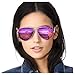Produktbild SODQW Pilotenbrille Sonnenbrille Damen Verspiegelt Polarisiert Mode Flieger Brille für Autofahren Angeln Metallrahmen 100% UVA/UVB Schutz (Silberner Rahmen  Lila Linse)