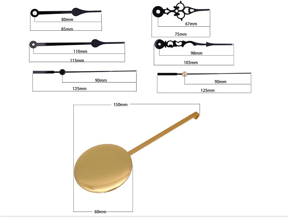 Pendulum Trigger Clock Chime Melody Movement DIY Kit with 2 Pairs Hands & Pendulum