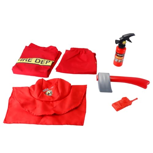 Hoite Déguisement de pompier, déguisement et accessoires de pompier, déguisements d'Halloween pour jeux de rôle, tenue de pompier pour garçons et filles,...