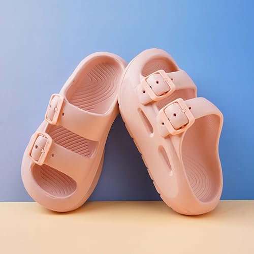Unisex slides-sandals Children Slides Double Buckle Adjustable EVA Flat Sandals for Boys Girls Thick Bottom Fashion Slippers2