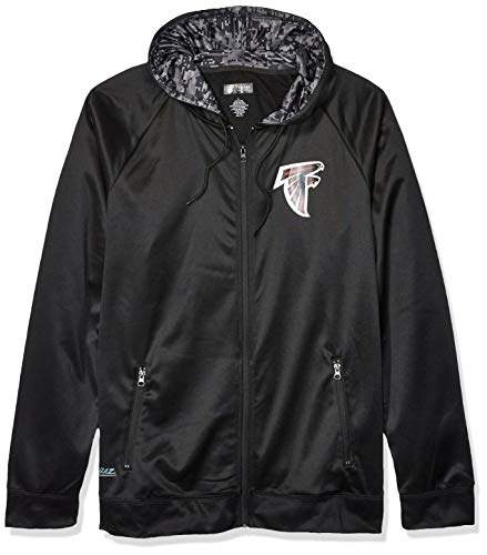 Zubaz ATLANTA FALCONS BLACK FULL ZIP HOOD W/DIGITAL CAMO HOOD DETAIL XL