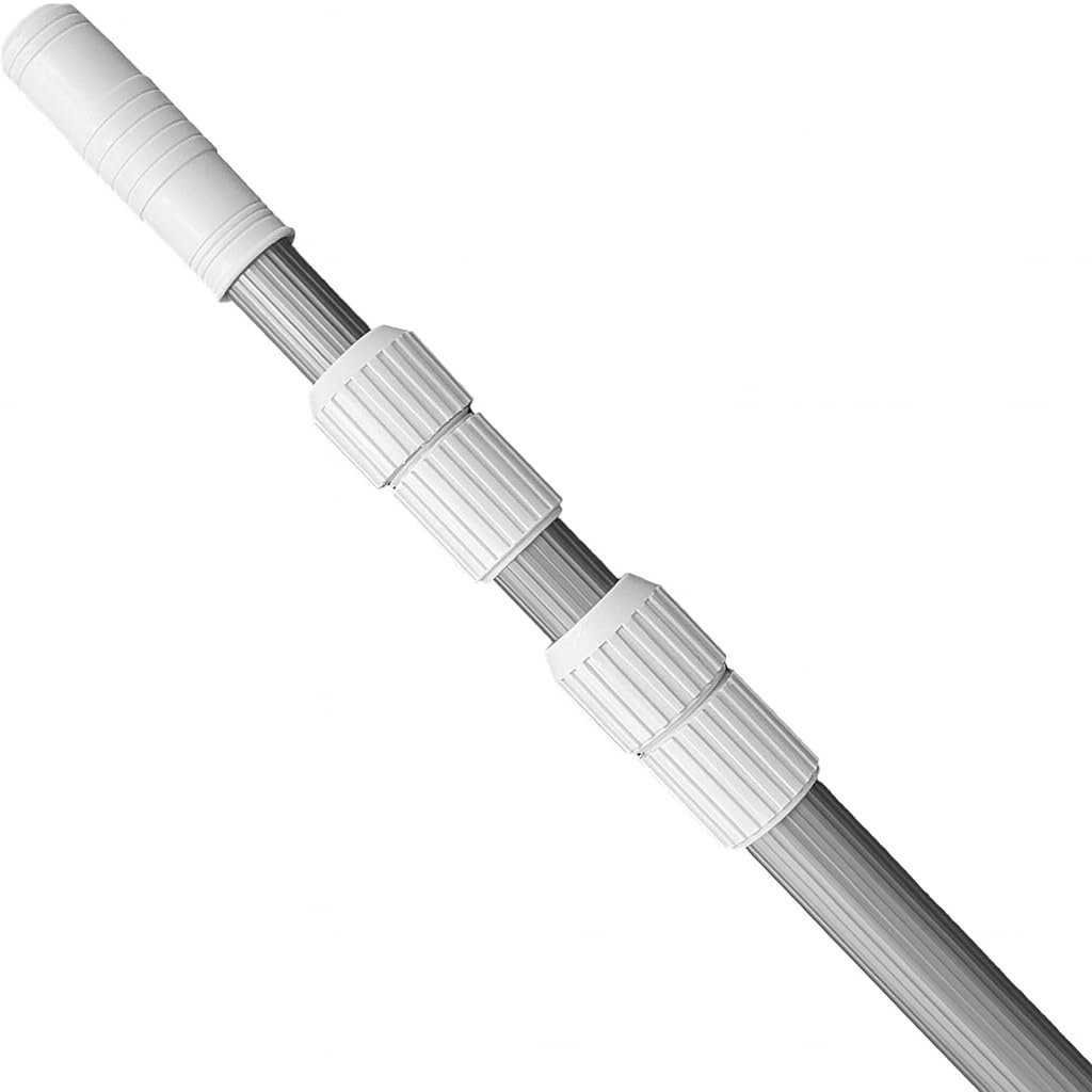 12 FT Pool Pole – Telescoping Aluminum 5/4" Diameter Pool Pole with Strong Grip & Lock - Heavy Duty 3-Piece Adjustable Design - Fits Any Skimmer,