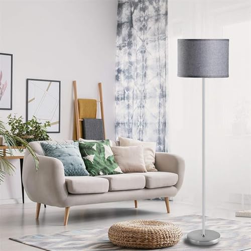 bangminda Cylindrical Fabric Light Shade for Ceiling Lamp Replacement Lamp Shade E27 Linen Shade for Table Lamp Floor Lamp Pendant Lamp 30x30x20cm (Grey) - Image 3