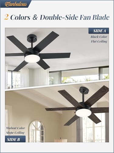Image of Fanbulous 42 inch Outdoor Ceiling Fans with Lights, Dimmable 3CCT, Black