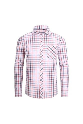 Chemise à carreaux JupiterSecret en coton décontracté avec poche poitrine pour homme
