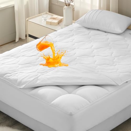 King Mattress Topper Waterproof, 2-in-1 Detachable Pillow Top Bed Topper