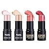 Sumeitang 4 Pcs Cruelty-Free Waterproof Highlighter Makeup Sticks Shimmer Illuminator and Blush Stick Face Contour Cosmetics Set Easy To Use Blends Effortlessly