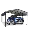 GarveeLife 13.3x20FT Metal Carport, Steel Heavy Duty Carport All-Weather with Galvanized Steel Roof & Heavy-Duty Anchor Rods for Pickup Trucks, Boats and Tractors