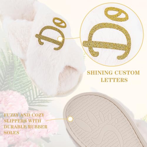 Custom Bride Slippers Wedding Day Comfort for Bridal Party & I Do Moments! Pure White Luxury Gift3