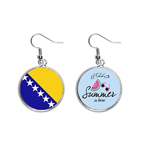 Pendientes de Bosnia y Herzegovina estilo sandía de verano para oreja