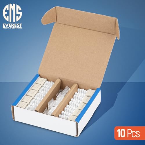 Image of Everest 90 Degree RJ45 Cat6 Keystone Jacks - 10-Pack Light Almond | Compatible with 90 Angled Speed Termination Tool - easyJACK (B094WB91H3)