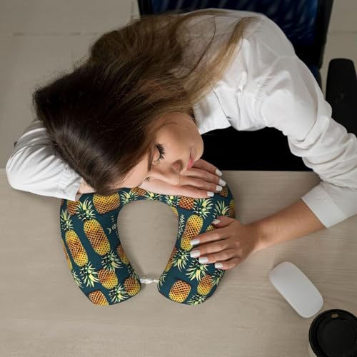 Almohada de viaje U con espuma viscoelástica negra miniatura 7
