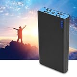 Cuifati 20000 MAh Ultralarge Pojemność Szybka ładowanie 4 USB Output Power Bank Kit, dla Sportu, Podróży, zajęć na Zewnątrz z 4 Portem Wyjściowym USB, Wyświetlaczem LED i latarką (BLUE)