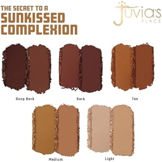 Juvia's Place Bronzed Duo Bronzer Tan - Soft Matte, Contour Powder, Long-Wearing & Buildable Bronzing Powder - Suitable for Tan Skin Tone