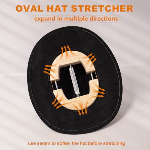 Image of Hat Stretcher, Oval Hat Stretchers for Men Fitted Hats, Cowboy Hat Jack