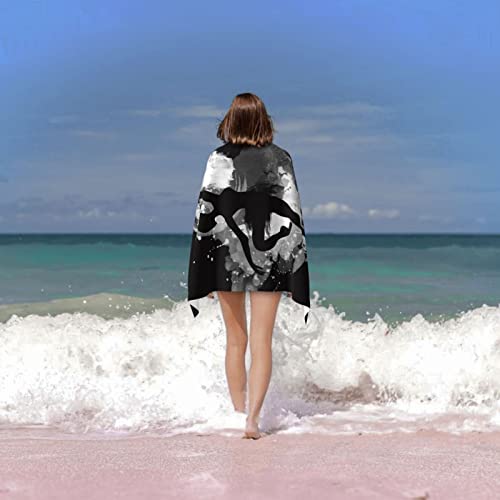 Jasmoder Ballet Dance Black And White Microfiber Beach Towels Oversized Soft Beach Blanket Absorbent Quick Dry Bath Towels Pool Towels Travel Beach Towels For Kids Adults #TOP6