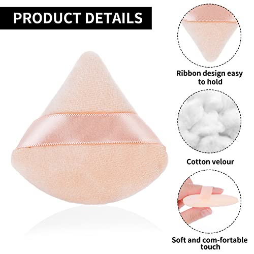 Sibba 12 Pieces Triangle Powder Puffs Face Cosmetic Powder Puff Washable Reusable Soft Plush Powder Sponge Makeup Foundation Sponge For Face Body Loose Powder Wet Dry Makeup Tool #TOP2