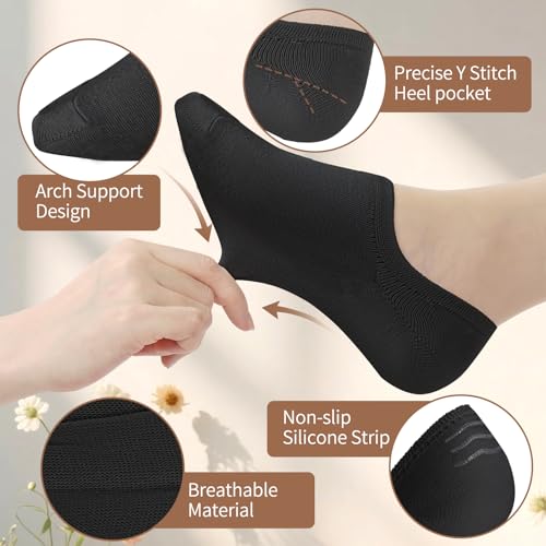 Ordenado Women's No Show Socks 6-9 Pairs Casual Thin Non Slip Flat Boat Line No Show Socks2
