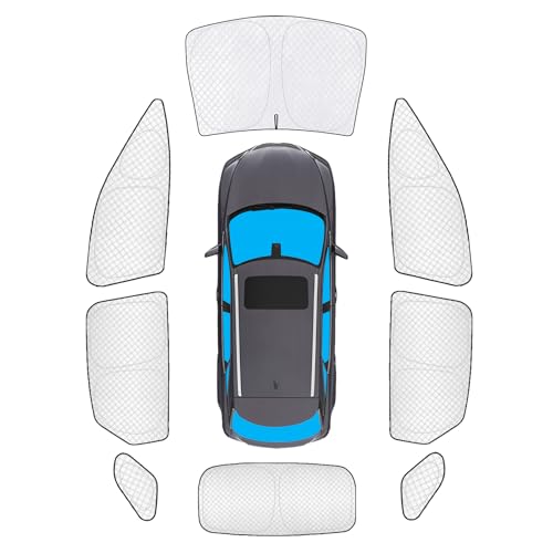 KMF 8pcs Thicken Sun Shades for Lexus RX 2023-2026 Accessories RX350 Windshield Sunshade Full Car Window Covers for Side Rear UV Block and Blackout Protect Privacy for Car Camping