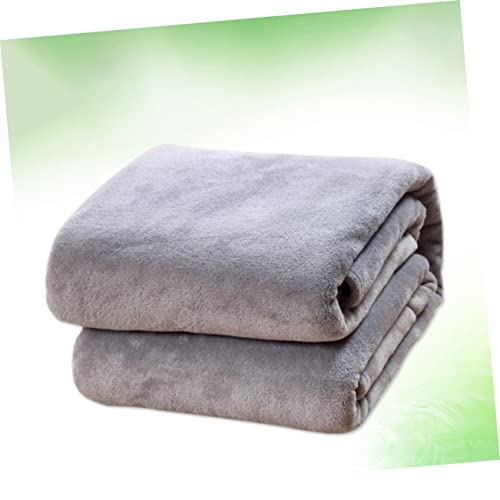 Couverture polaire en flanelle douce gris argenté haute densité - 4
