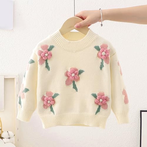 Toddler Infant Knit Sweaters Long Sleeve Floral Embroidery Crew Neck Pullover Sweatshirt Baby Soft Warm Fall Winter Clothes2