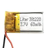 Batería 381220 LiPo 3.7V 60mAh 0.222Wh 1S 5C Liter Energy Battery para Electrónica Recargable teléfono portátil vídeo smartwatch Reloj GPS - No Apta para Radio Control 22x12x4mm (60mAh|381220)