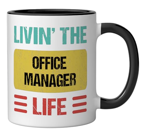 Taza Cerámica Office Manager Negra y Blanca miniatura 2