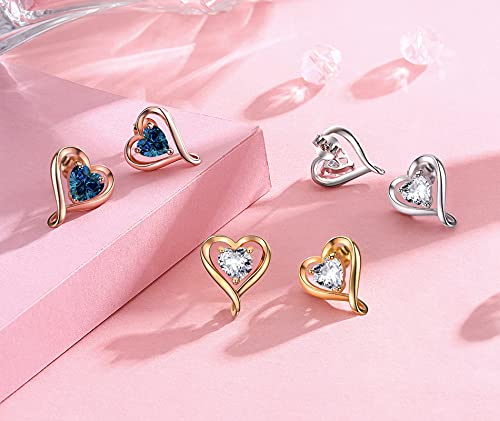 LAVUMO-Pendientes-Mujer-Plata-de-ley-925-Oro-rosa-Pendientes-Joyas-de-Mujer-Regalos-para-Esposa-Mama-Novia-en-Cumpleanos-Navidad-Aniversario-dia-de-San-Valentin