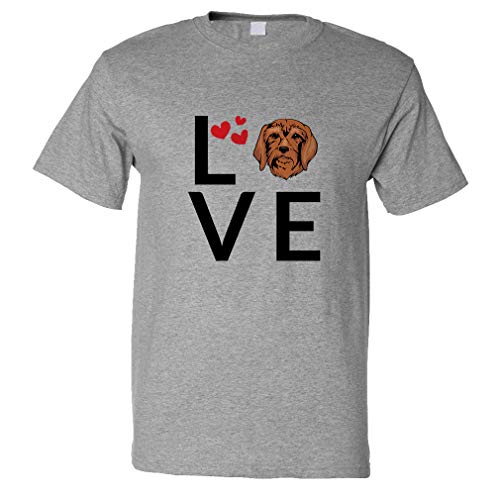 Custom Funny Graphic T Shirts for Men Love Hearts Segugio Italiano Dog Cotton Top Oxford Grey Design Only 2X Large
