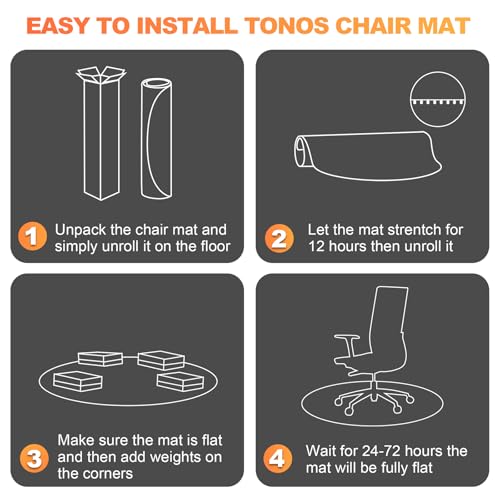 Tonos ROUND-39X39 IN Thickened Chair Mat For Carpet, 39-Inch Round Desk Chair Mat thumb #8